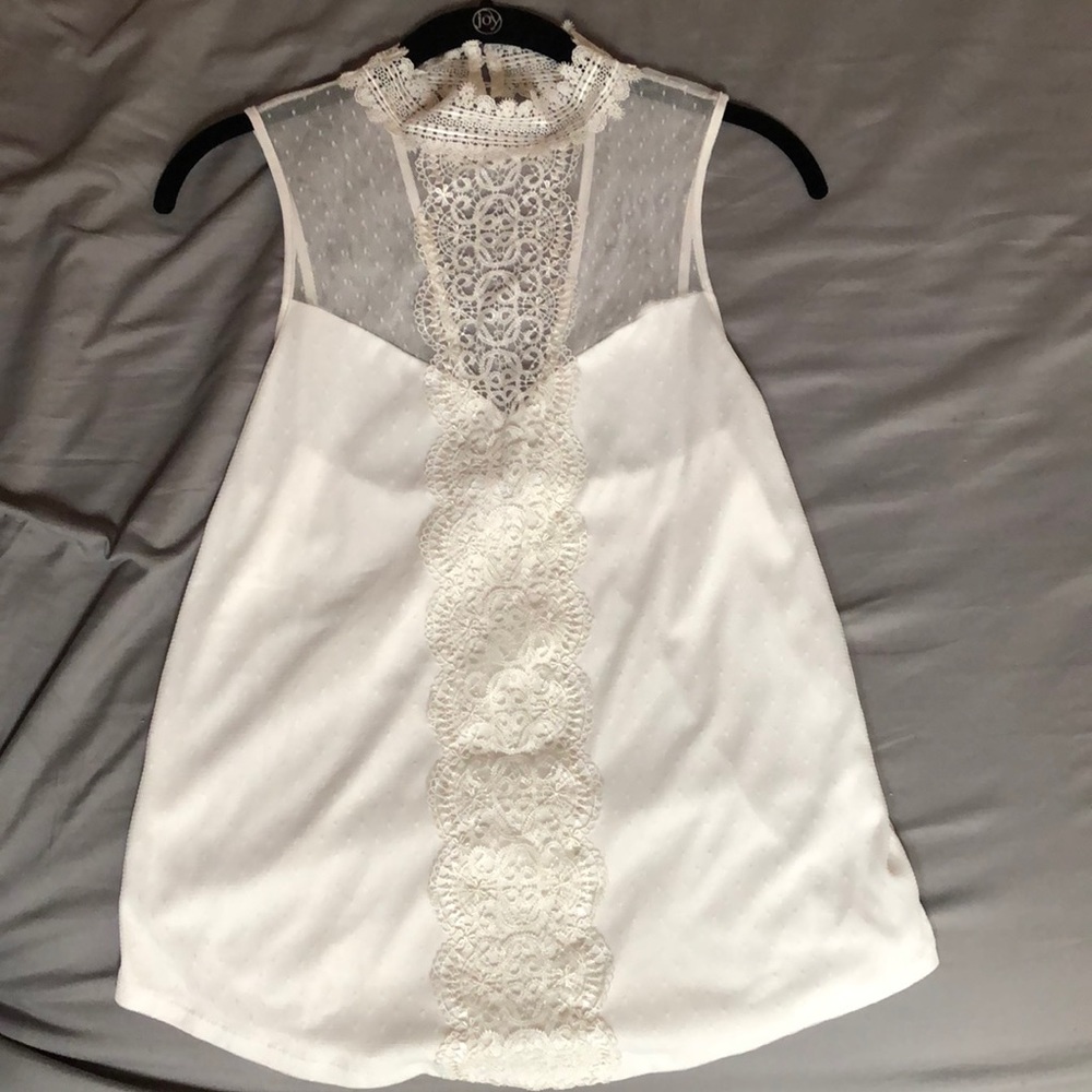 White high neck top